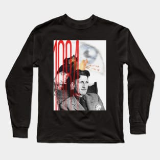 George Orwell Collage Portrait Long Sleeve T-Shirt